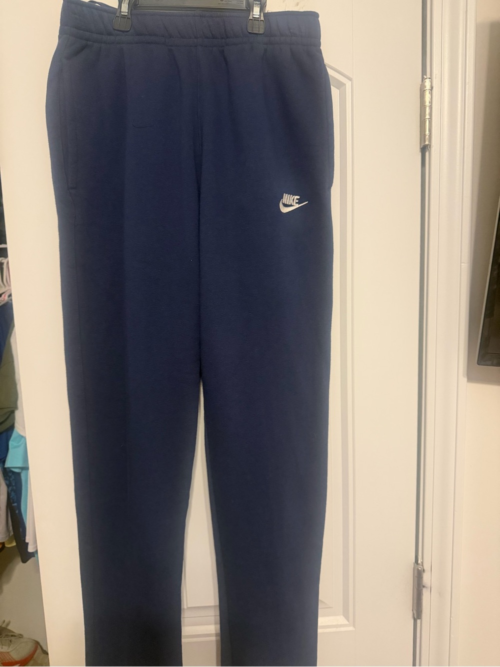 Nike Navy Jogger Sweatpants with White Swoosh